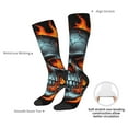 thumbnail image 4 of Naloa Flame Metal Skull Thigh High Socks Extra Long Stretchy Sock Women Over Knee High Opaque Stocking Daily Wear, 4 of 6