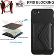 thumbnail image 5 of Envelope Design for iPhone 7 / 8 / SE 2020 / SE 2022 Case RFID Blocking Wallet Card Holder Leather PU Flip Cover Folio Lanyard Crossbody Strap Women Girl Magnetic Clasp Kickstand, Black, 5 of 10