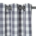 thumbnail image 3 of Buffalo Plaid Grey and White Window Curtain Panels, Window Treatment Drapes for Kitchen Bedroom Living Room Farmhouse Gromment Top, 37x54 Inch, 2 Panels, 3 of 9