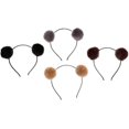 thumbnail image 3 of piezas de diadema con pompones, diadema peluda, diadema con bola de pompones, diadema con bola de pelo para mujer, 3 of 5
