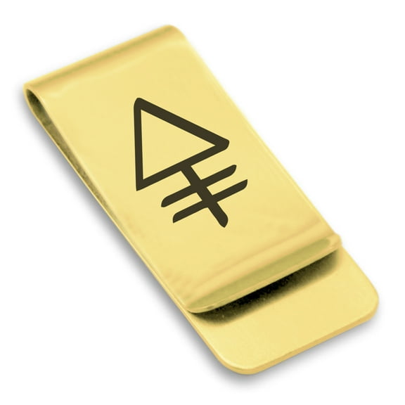 Stainless Steel Phosphorus Alchemy Symbol Classic Slim Money Clip Credit Card Holder