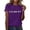 Purple, variant on Womens Graphic T Shirts Letter Print Crew Neck Short Sleeve Casual Summer Tops for Women Light Yellow,XXL