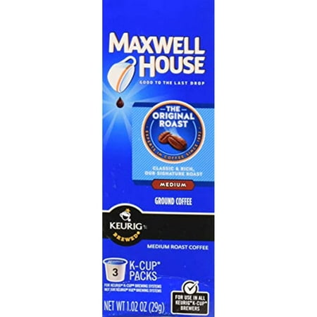 Maxwell House, The Original Roast, Medium, 3 K-Cups, 1.02 Oz