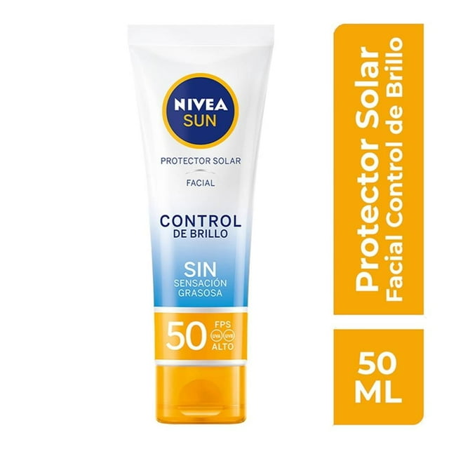 Protector solar facial NIVEA SUN Control de Brillo efecto matificante de larga duración fps 50+ 50 ml