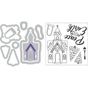 Sizzix Framelits Die & Stamp Set By Katelyn Lizardi 9/Pkg-Church, Peace On Earth