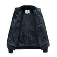 thumbnail image 3 of WenVen Men's Leather Jacket Fleece Lined Bomber Faux Leather Jacket Blue 2XL, 3 of 7