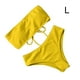 thumbnail image 5 of Eigraketly Traje de baño dividido para mujer, traje de baño acolchado de poliéster para verano, traje de baño para vacaciones, traje de playa sencillo a Traje de baño Amarillo L Eigraketly OD021066-06, 5 of 6
