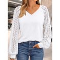 thumbnail image 6 of FUNING Womens Long Sleeve Shirts V-Neck Lace Tops Business Casual Blouses Tee Trendy 2025 Fall Fashion Outfits Clothes, 6 of 6
