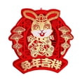 thumbnail image 1 of Decoración del Festival de primavera, decoración decorativa hecha a mano, calcomanías de puerta y ventana de Feng Shui para 2023 años de conejo, año Yotijar  Personaje Fu de Año Nuevo, 1 of 7