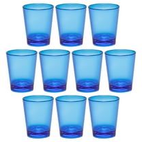 Translucent Plastic Shot Glasses 1.5 oz Set of 10, Bulk Pack - For Weddings, Party, Birthday - Blue