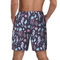thumbnail image 4 of Haiem Watercolor Marine Animals Mens Swim Trunks with Compression Liner 2 in 1 Swimming Shorts Stretch Swimwear Quick Dry,Board Shorts-XX-Large, 4 of 9