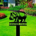 thumbnail image 3 of Handmadetneonsign Hippopotamus Metal With Stake, Hippopotamus Stake Metal Name Sign Stake, Garden Metal Stake Decor 58849, 3 of 5