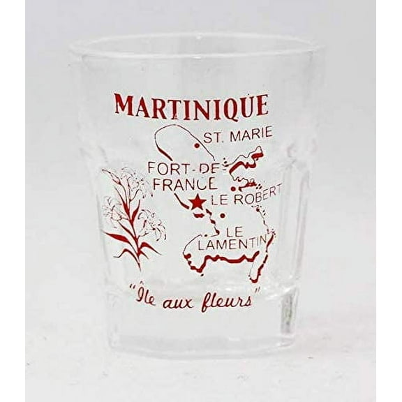 Martinique Vintage Map Outline Shot Glass