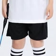 thumbnail image 5 of KPOPLK Boys Athletic Shorts Set - 2 Piece Dry Fit Boys Short Sleeve Shirt & Basketball Shorts - Activewear Gym Short Clothing Size 7-8 Years,White, 5 of 6