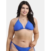No Boundaries Women's Triangle Tie Bikini Top, Sizes XXS-XXL