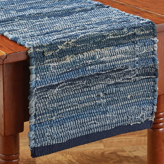 Park Designs Indigo Blue Chindi Table Runner 36"