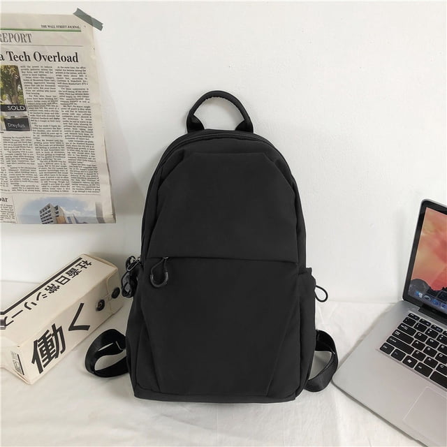 Mochila para estudiantes de secundaria de color sólido de moda para hombres y mujeres, bolso de mensajero informal de gran capacidad, bolso de pecho