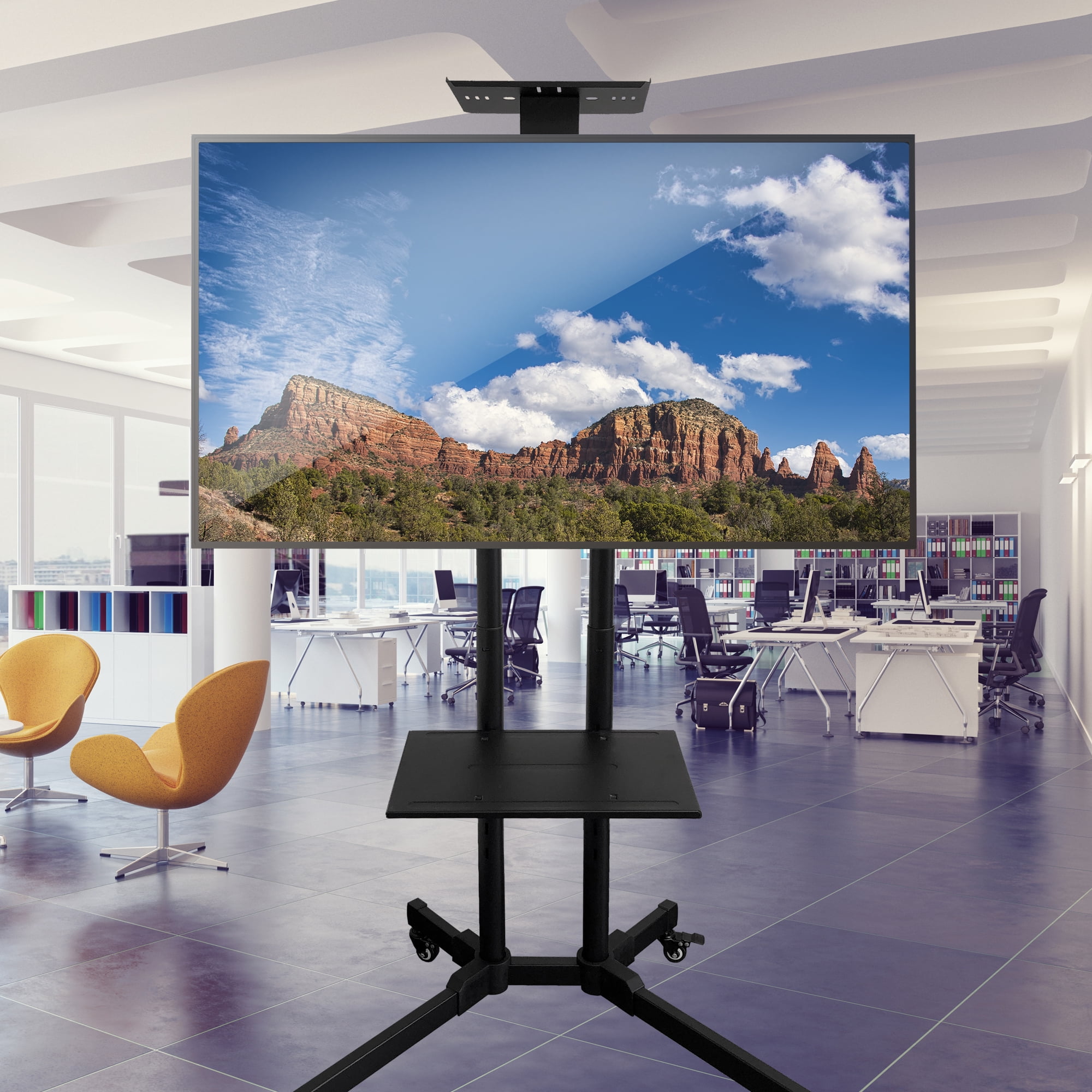 Xtreme Rolling TV Stand with Mount 32”-80", Portable TV Stand on Wheels with Tilt Lock