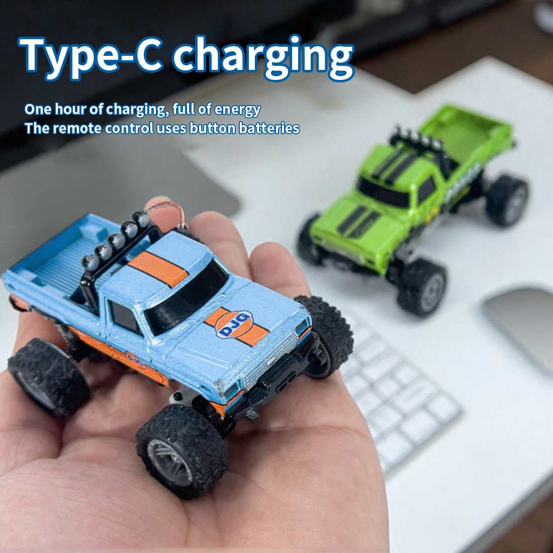 1/64 Mini RC Car, 2.4GHz Proportional Alloy Remote Control Car with 3-Speed Adjustment, Multi-Player Anti-Interference System & Precise Steering – Fun Mini Desktop Toy for Adults