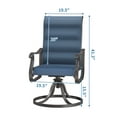 thumbnail image 6 of Techmilly Patio Swivel Chairs Set of 4, Outdoor Dining Chairs High Back Padded All Weather Breathable Textilene Outdoor Swivel Chairs with Metal Rocking Frame for Lawn Garden Backyard Deck, Navy Blue, 6 of 7