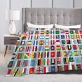 thumbnail image 4 of World Flags Blanket Super Soft Flannel Blanket Comfy Cozy Throw Blanket Couch Lightweight Blankets for Living Room Bedroom 40"X30", 4 of 5