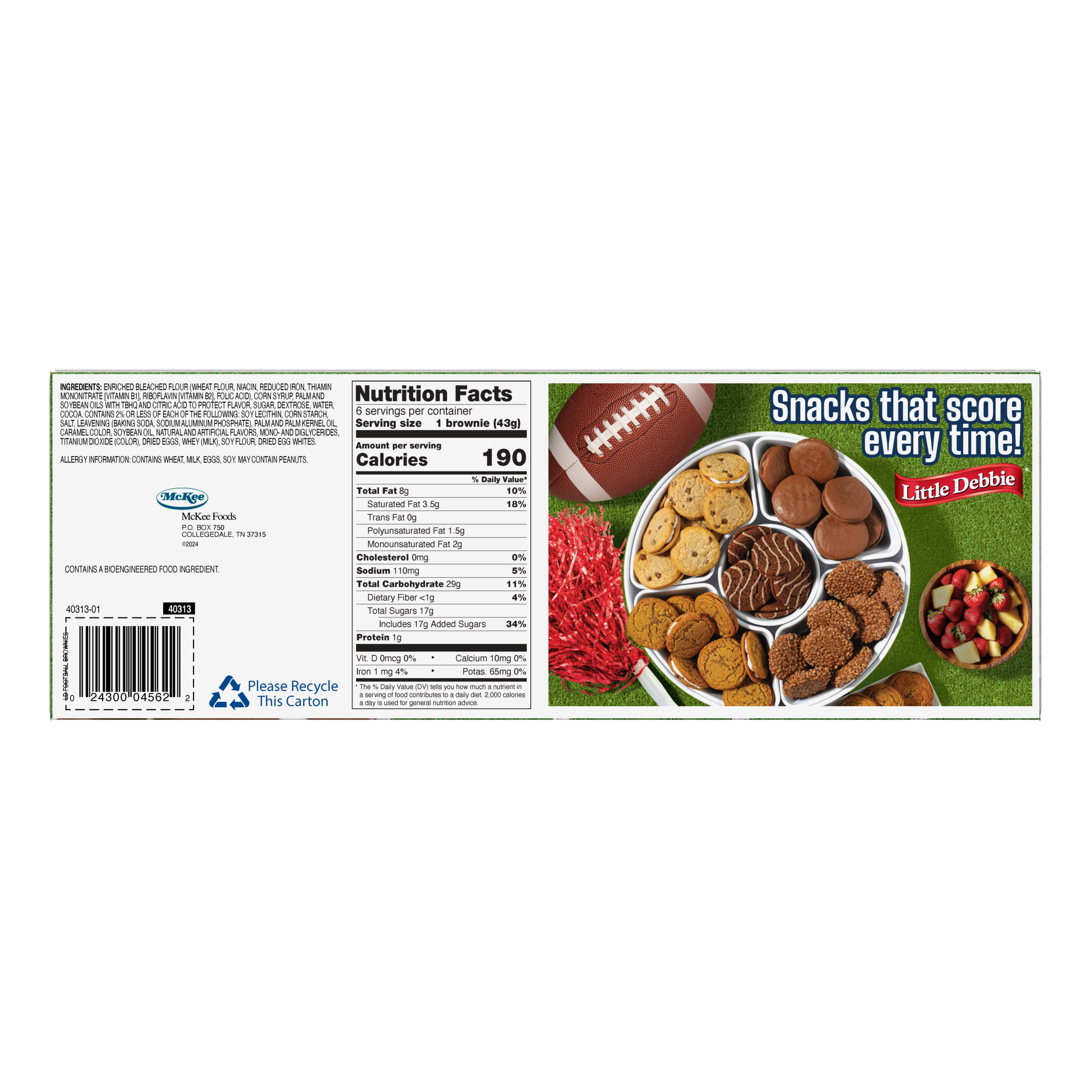 Snack Cakes, Little Debbie Family Pack Football Brownies