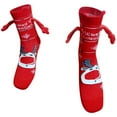 thumbnail image 2 of Djunllk Funny Christmas Socks Holding Hands, Christmas Gifts Unisex Xmas Holiday Gifts for Mens Womens, Magnetic Suction, Cute Holding Hands, Feet, Christmas Socks, 2 of 3