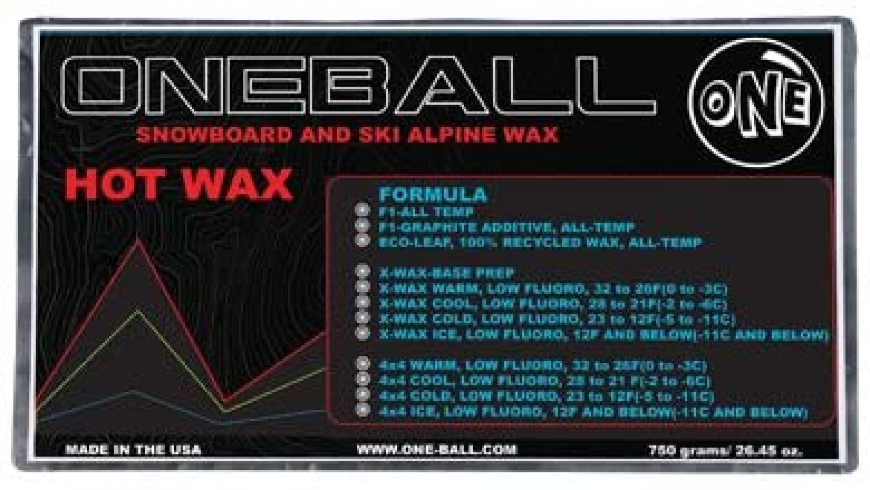 750g One Ball Jay 4WD Wax Cold Snowboard WaxBulk 