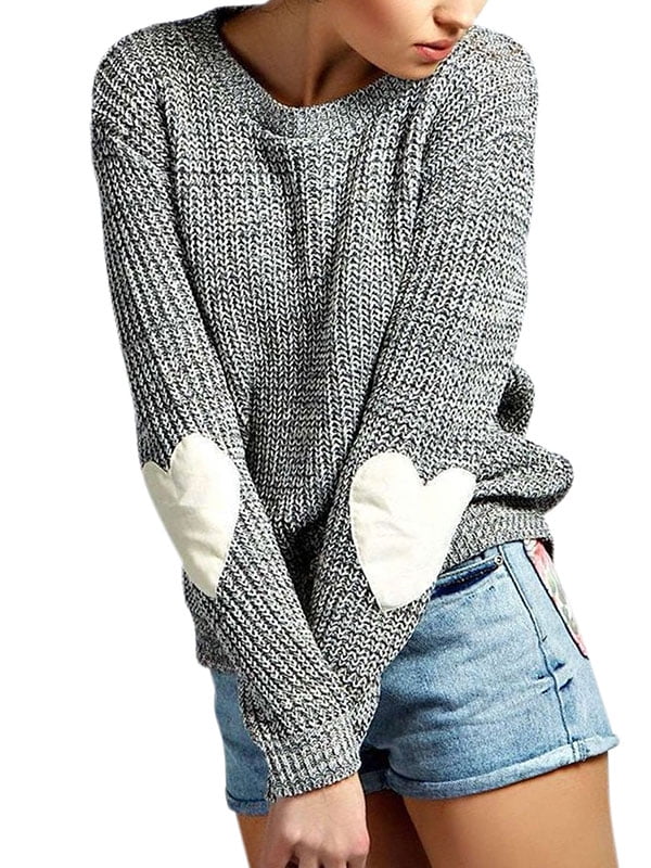 gray heart sweater