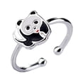 thumbnail image 4 of BESTYASH 1Pcs Panda Shaped Open Ring Copper Adjustable for Women Bar and Club, 4 of 8