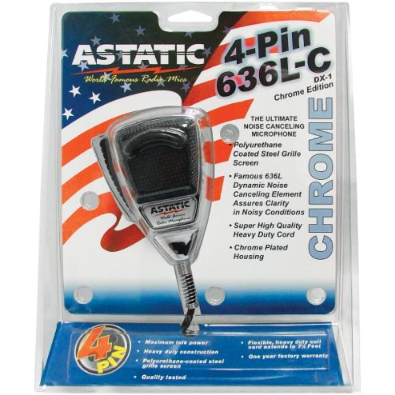 Astatic 302-10309 Stars N Stripes Noise Canceling 4-Pin CB Microphone