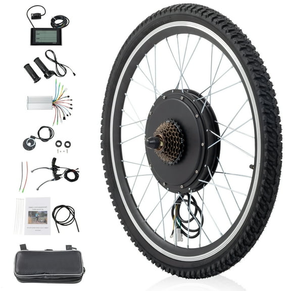 UBesGoo 26" Rear Wheel Electric Bike Conversion Kit, 48V 1000W E-Bike Powerful Hub Motor Kit with PAS System Flywheel