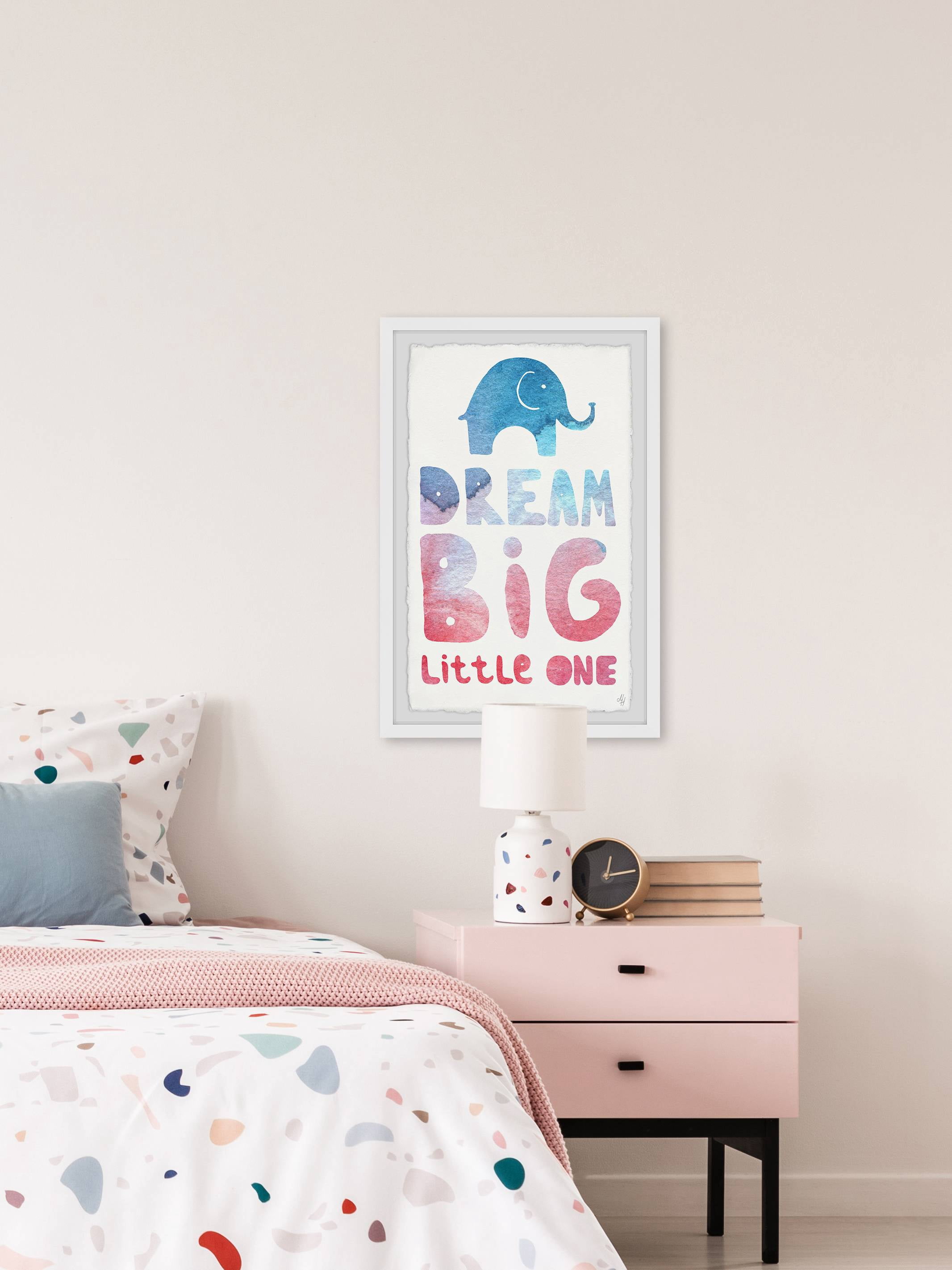 Marmont Hill Colorful Dream Big Little One Ii Framed Wall Art, 20.00" x 1.50"