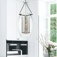 thumbnail image 2 of Warm Brass Mesh Lantern 1-Light Pendant with Sleek Bronzed Metal Rod with Clear Oval Glass 12 inches W X 28.5 inches H-Warm Brass/Bronze Finish Bailey, 2 of 6