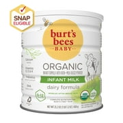 Burt's Bees Infant Milk Organic GMO-Free Powder Baby Formula, 23.2 oz Canister, with Iron