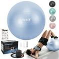 thumbnail image 2 of XPRT Fitness 65 cm Blue Exercise Ball, Anti-Burst Yoga Stability Ball with Foot Pump for Core Training and Balance, 2 of 8