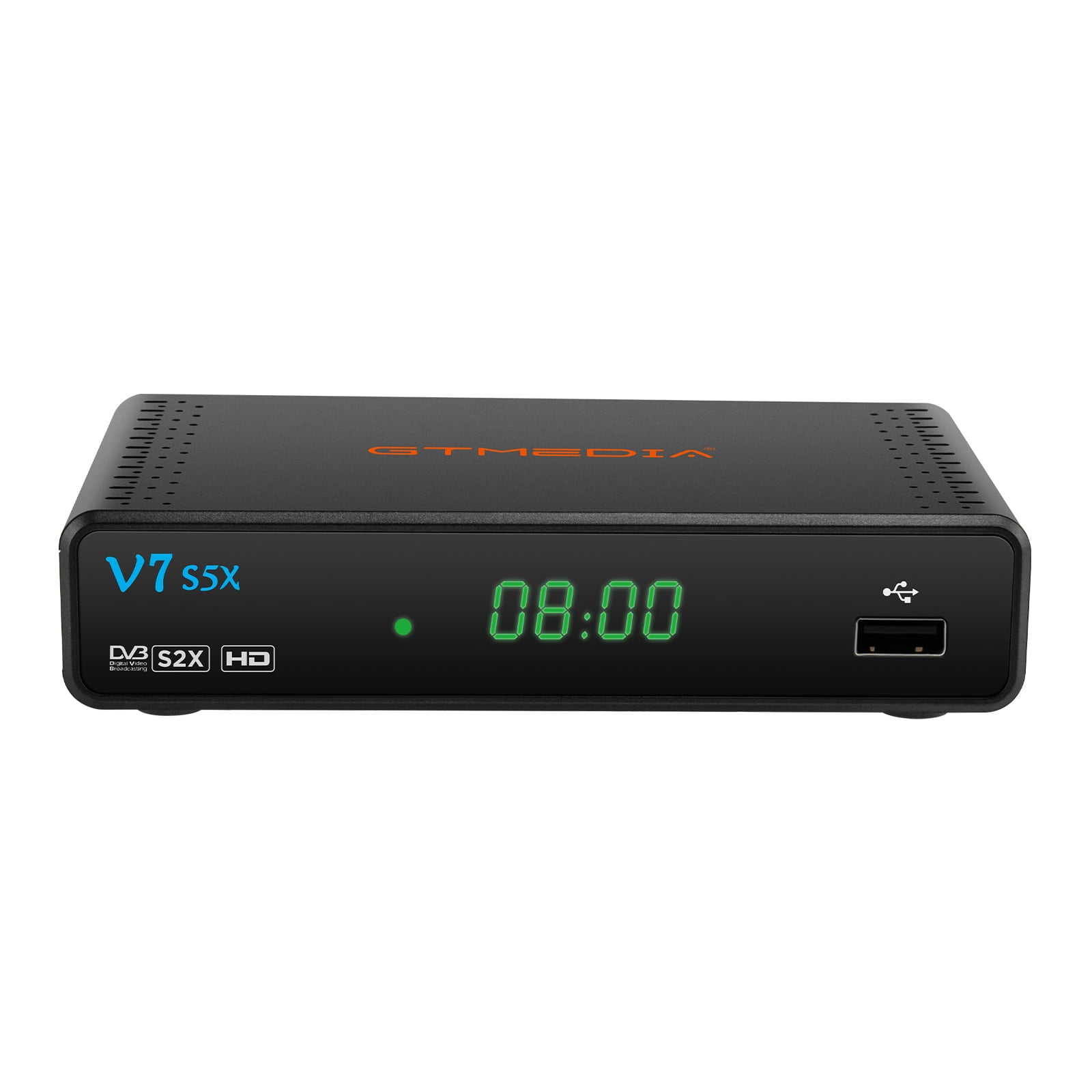 GTMEDIA Receiver,H.265 DVB-S//S2X TV Tuner Scart V7 S5X Box USB WiFi Decoder Set Box USB WiFi TV Tuner Scart Output WiFi TV Tuner DVB-S/S2X Receiver Box Convenient S5X DVBS/S2X Receiver
