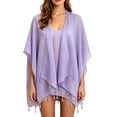 thumbnail image 2 of Hilenly Fringe Kimono Beach Cover Ups for Women Long Cardigan Cover Up with Tassel Swimsuit Coverup, 2 of 8