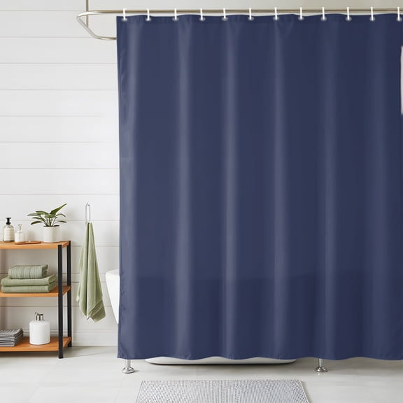 Shower Curtains for Bathroom, Pure Dark Blue Waterproof Fabric Shower Curtain, Simple Solid Color Decorative Bathroom Curtain for Bathtub, 72"x84", No Hooks Included