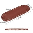thumbnail image 6 of 4pcs PU Leather Bag Bottom 30x10cm/11.8x3.9" Oval Bag Base Bags Insert Cushion Base Nail Bottom Shaper with Holes for DIY Knitting Crochet Bags Handbag Tote Bucket Purse 4 Colors, 6 of 8