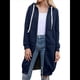 thumbnail image 2 of Sudadera con Capucha y Cremallera para Mujer, Chaqueta Informal de Larga para Otoño, Chaquetas Largas de Otoño con Bolsillos, Túnica Azul Marino XL, 2 of 9