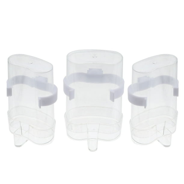 3 bebederos para loros, jaulas, comederos, vasos de agua, cuencos para pájaros, accesorios para colibríes, plástico blanco.