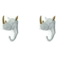 thumbnail image 2 of Maytalsory Animal Head Key Hook Sturdy And Durable Construction Adding Touch Of Whimsy White gold (rhino) 2Set, 2 of 6