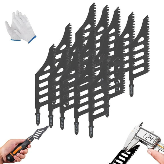 5Pcs Flush Cutting Jigsaw Blade,T-Handle Jig Saw Blades,High Carbon Steel Irregular Curve Saw Blades for Wood Plastic Metal(15PCS)