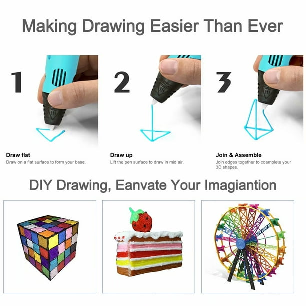 Stylo d'impression 3D, consommables USB, stylo de dessin pour imprimante 3D,  peinture créative pour enfants, pinceau avec écran