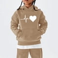 thumbnail image 2 of Ruyang Hoodie for Girls Heartbeat Heart Print Lightweight Long Sleeve Pullover Sweatshirt Toddlers Back to School Clothes, 2 of 6