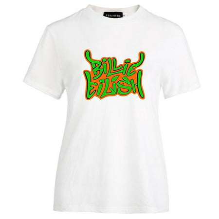 Fancyleo Billie Ocean Eyes Singer Eilish Music Big Fan Gift Casual Short Sleeve Color T-Shirt for Music Fans