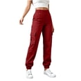 thumbnail image 6 of Noric Women Elastic Waist Cargo Jogger Pants High Rise Lightweight Outdoor Pants for Hiking Daily Street Walking Travel, 6 of 9