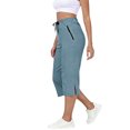 thumbnail image 2 of MLQIDK Pedal Pushers for Women Capri Pants Dressy Casual Knee Length High Waisted Lounge Pants Trendy Summer Crop Capri Pants with Pockets Blue M, 2 of 6