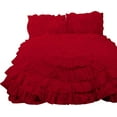 thumbnail image 2 of D.N.G. BEDDINGS 5 Piece 100% Egyptian Cotton Circle Ruffle Comforter Set, 550 GSM Filled Microfiber - Twin/TwinXL Size, Red Color - 800 Thread Count, 2 of 5